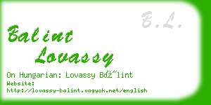 balint lovassy business card